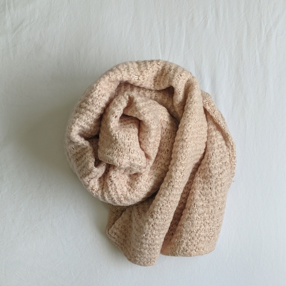Forever 21 soft blush pink boucle knit winter scarf